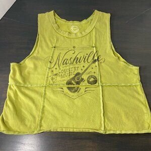 Social Culture Nashville Country Music Tank Top Olive Green Size S
